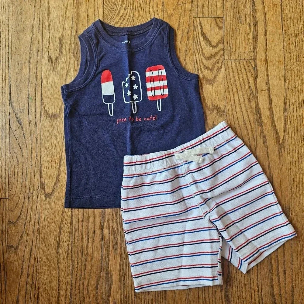 Certer's 4th Of July Born To Be Cute baby boy set 24M